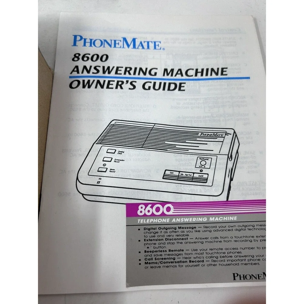 PhoneMate Answering Machine Outgoing‎ Messages Remote 8600 NIB NOS - Picture 2 of 6